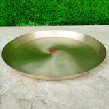 Luxury Kansa bronze thali plate with premium matt finish, 11 inch size, ideal for home dining, gifting, and celebrations.