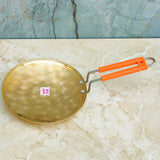 Premium brass roti tawa for dosa, chapati, roti, and paratha preparation, handcrafted heavy-duty cookware with excellent heat retention.