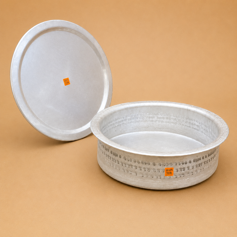 Professional heavy-duty aluminium biryani handi for authentic Hyderabadi dum cooking, ideal for hotels, caterers, restaurants, and large kitchens.