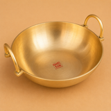 Traditional bronze Kansa kadai handcrafted for cooking curries, vegetables, and authentic Indian recipes with excellent heat retention.