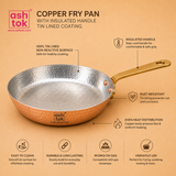 Pure Copper Fry Pan for Cooking and Serving – Artisan Handmade Cookware