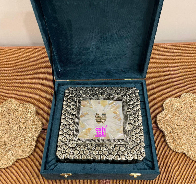 German Silver Chowki Box Packed – Premium Box Packed Pooja Chowki