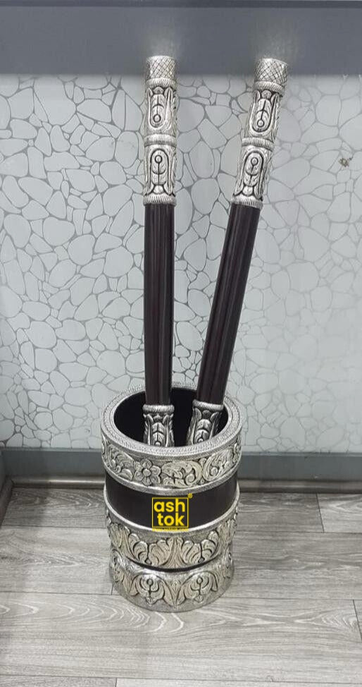 Granite Rolu Rokali Ashtok German Silver Rolu Rokali Set | Traditional Pooja Accessory