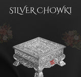 Handcrafted German Silver Chowki – Traditional Pooja Chowki