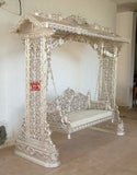 Royal German Silver Cradle with Canopy – Handcrafted Traditional Jhula