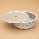 Large aluminium biryani handi with matching lid, ideal for cooking and serving biryani, pulao, curries, and bulk meals in hotels, restaurants, catering services, and commercial kitchens.