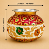ASHTOK decorative pot with 7.5 inch diameter and 6.5 inch height