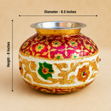 ASHTOK decorative pot with 9.5 inch diameter and 8 inch height