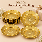 ASHTOK gold-tone floral serving plates for bulk orders, return gifts, weddings and festive gifting