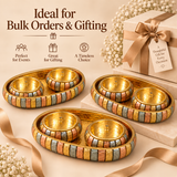 ASHTOK multitone serving tray sets for bulk orders, weddings, festive gifting and return gifts