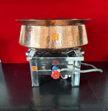Authentic heavy-duty copper biryani handi with Kalai coating and steel lid for traditional dum biryani