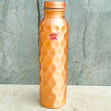 Ayurvedic 1 litre copper water bottle with leakproof cap, designed for natural hydration and healthy living.