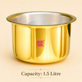 Brass Patila, Tope for  Every day Cooking, Brass Tope Topia, Patila Bhaguna Cooking Set, Special Silver coating under utensil