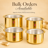 Brass Patila, Tope for  Every day Cooking, Brass Tope Topia, Patila Bhaguna Cooking Set, Special Silver coating under utensil