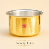 Brass Patila, Tope for  Every day Cooking, Brass Tope Topia, Patila Bhaguna Cooking Set, Special Silver coating under utensil
