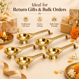 Brass Aarti Diya displayed as a traditional gift item for return gifts, festive gifting and bulk orders.