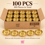 Quantity image of brass agarbatti stand created to represent a 100 pieces pack, suitable for wholesale, gifting supply, event orders and bulk purchase presentation, visually communicating large quantity ordering on a beige background.