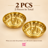 Brass agarbatti stand quantity image showing a 2 pieces set, suitable for gifting, home use, pair packaging or festive purchase, presented clearly on a beige-themed background for product listing purposes.