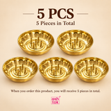 Brass agarbatti stand quantity image representing a 5 pieces set, styled for festive gifting, family gifting, return gift packs or small quantity bulk purchase, arranged neatly for ecommerce and catalogue use.