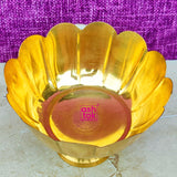 Handcrafted brass flower bowl and kumkum bowl, traditional return gift for weddings, housewarming and festivals