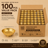 Brass Fruit Bowl Handcrafted 5 Inch Diameter x 2 Inch Height - 100 Pieces Value Pack, Premium Decorative Brass Fruit Bowls for Return Gifts, Wedding Favors, Corporate Gifts, Hotels and Wholesale