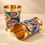 Brass Glasses, Printed Design Premium Drinkware On Special Occassions