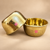 Brass Hammered Bowl, Brass Bowl handcrafted (Gold, 200ml)