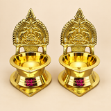 Brass Kamakshi Deepam – Traditional Kamachi Diya Set of 2