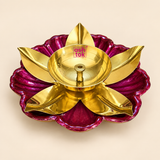 Brass Diya for Puja, Diwali diya Traditional Oil Lamp Diya, Multicolour (Dia 4 Inches)