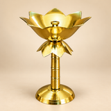 Brass Lotus stand diya, Brass Kamal Diya, Brass Oil lamp, Gift Item ( Set of 2 Pcs )
