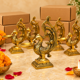 Bulk image of brass peacock diya highlighting its antique design, decorative craftsmanship, and traditional utility