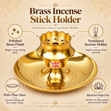 Traditional polished brass diya with a wide circular plate base, raised central pedestal, flower-shaped upper holder with scalloped rim, multiple small ventilation holes and a central opening for wick placement, photographed as a clean front-facing product image on a premium beige studio background with warm golden reflections and soft shadows, suitable for daily puja, home mandir use, festive worship, aarti, religious ceremonies, Diwali lighting, traditional decor and devotional gifting.