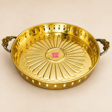 Brass Tray, Brass Serving Tray, Decorative Tray/ Fruit Tray (Dia 10 Inches)
