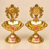 Brass Shanku Chakra Diya – Shanku Chakra Deepam for Pooja