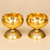Brass Tamatar Puja Diya, Brass Decorative Oil Diya (Pack of 2 Pcs)