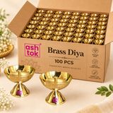 Brass Diya for pooja, Diwali diya Traditional Oil Lamp Diya, Dia - 2 Inches