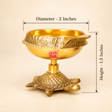 Brass Diya, Deepam,  Diya Brass Diyas for Pooja Indian Diya Set for Gifting (Dia - 2 Inches)
