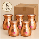 Copper Carafe with Non-Slip Mat hammered design Capacity - 400Ml
