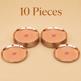 Pack of 10 ASHTOK copper puja plates for pooja, return gifts and bulk gifting