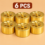Brass-coloured metal dry fruit gift box with floral lid