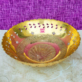Decorative brass fruit bowl, perfect return gift for marriage functions, housewarming parties and celebrations.