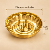 Four-inch brass agarbatti bowl size guide
