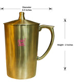 Bronze Jug Drinkware, Kansa Jug Tableware Diameter 4.5 Inches