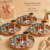 Copper Dinner Set Hammered design, Dinnerware