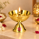 Brass Diya for pooja, Diwali diya Traditional Oil Lamp Diya, Dia - 4 Inches