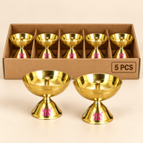Brass Diya for pooja, Diwali diya Traditional Oil Lamp Diya, Dia - 4 Inches