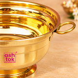 Brass Gangal and Flower Pot, Brass Decorative Puja Bowl (Dia 7 Inches)