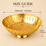Gold coated fruit bowl 8 inch, decorative serving bowl