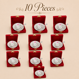 Pack of 10 ASHTOK German silver bowl and spoon gift sets in red boxes for return gifts