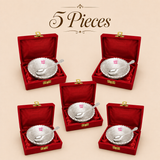 Pack of 5 ASHTOK German silver bowl and spoon gift sets for weddings and festive gifting